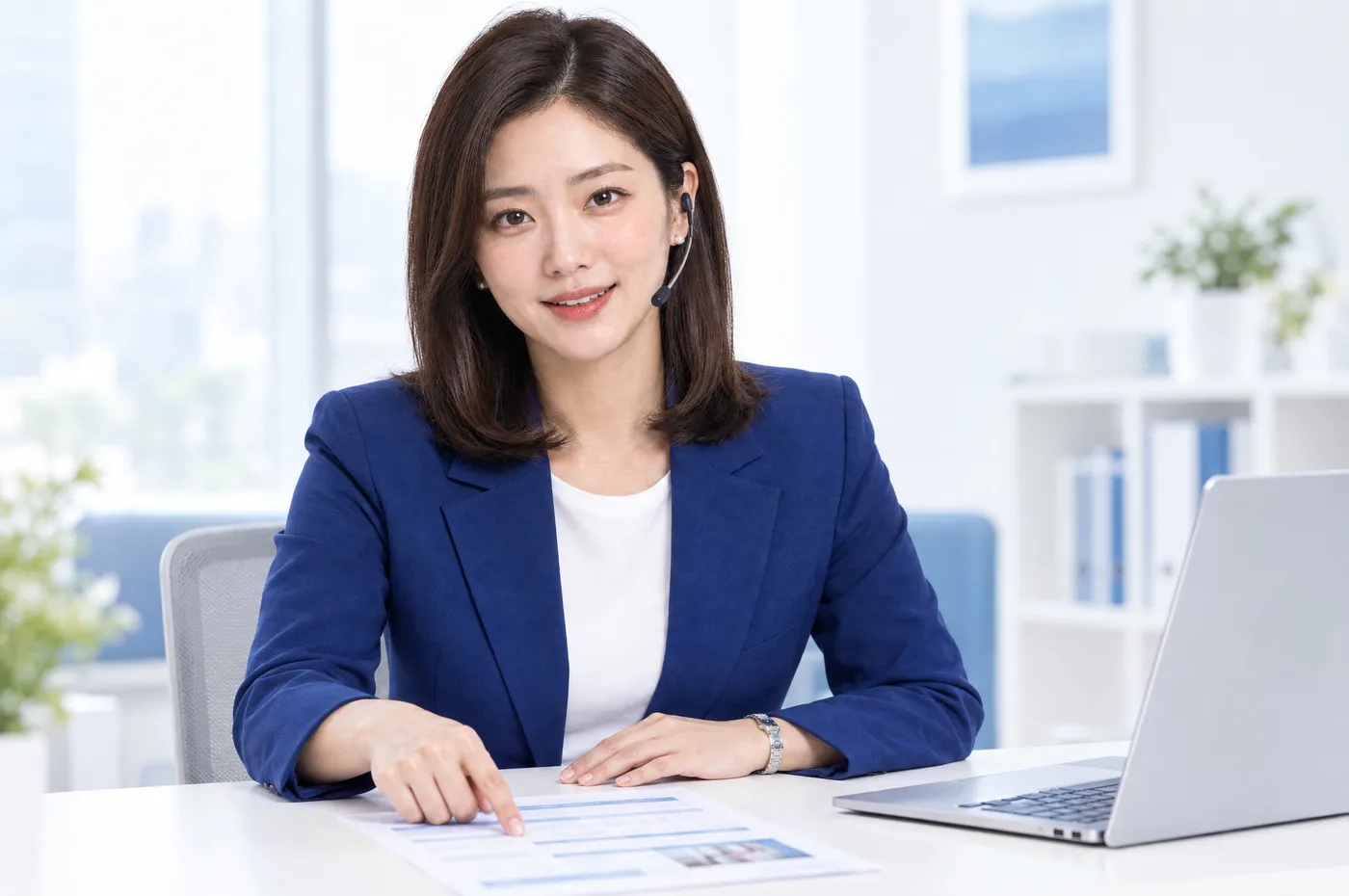 견적서를 설명하는 첫차리스 상담 매니저